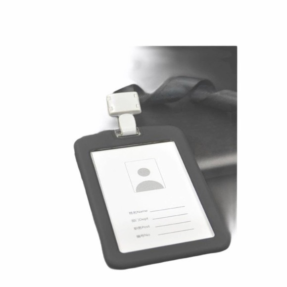 Silica Gel ID Holder and Lanyard Black - Picture 1 of 4